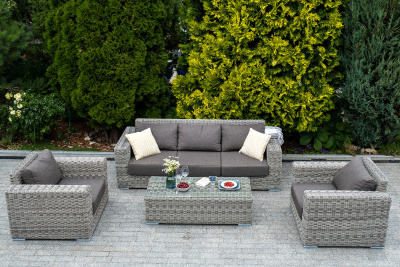 "Боно" кресло из искусственного ротанга, цвет серый