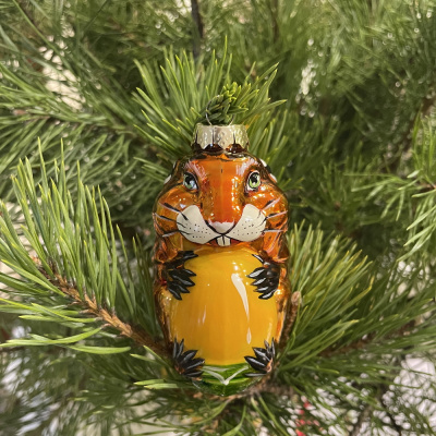 Ёлочная игрушка Хомяк Золотой