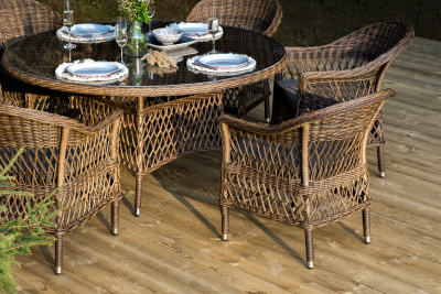 "Эспрессо–150 S" обеденная группа плетеная, цвет коричневый