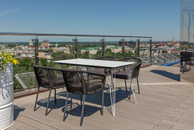 "Руссо" обеденный стол из HPL 150х80см, цвет молочный