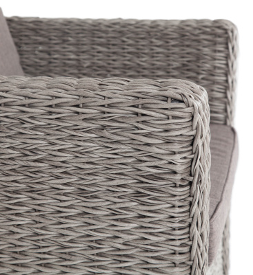 "Капучино" кресло из искусственного ротанга (гиацинт), цвет серый