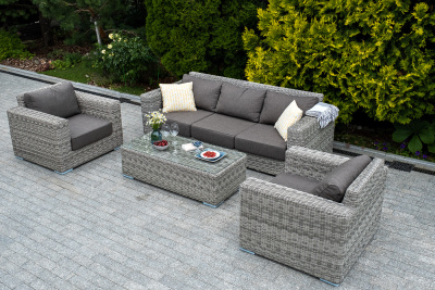 "Боно" кресло из искусственного ротанга, цвет серый