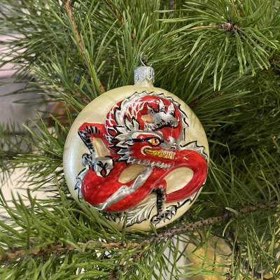 Ёлочная игрушка Дракон Зима