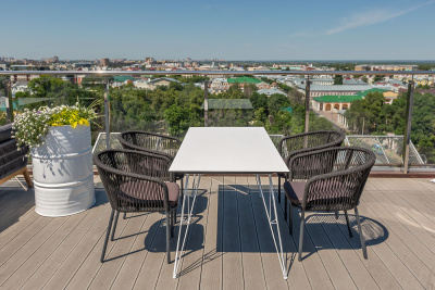 "Руссо" обеденный стол из HPL 150х80см, цвет молочный