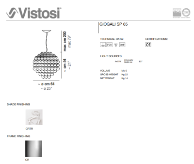 Люстра Vistosi Giogali SP 65